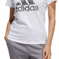 Camiseta feminina adidas de algodão com estampa animal e logotipo, branca, tamanho pequeno