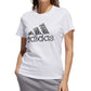 Camiseta feminina adidas de algodão com estampa animal e logotipo, branca, tamanho pequeno