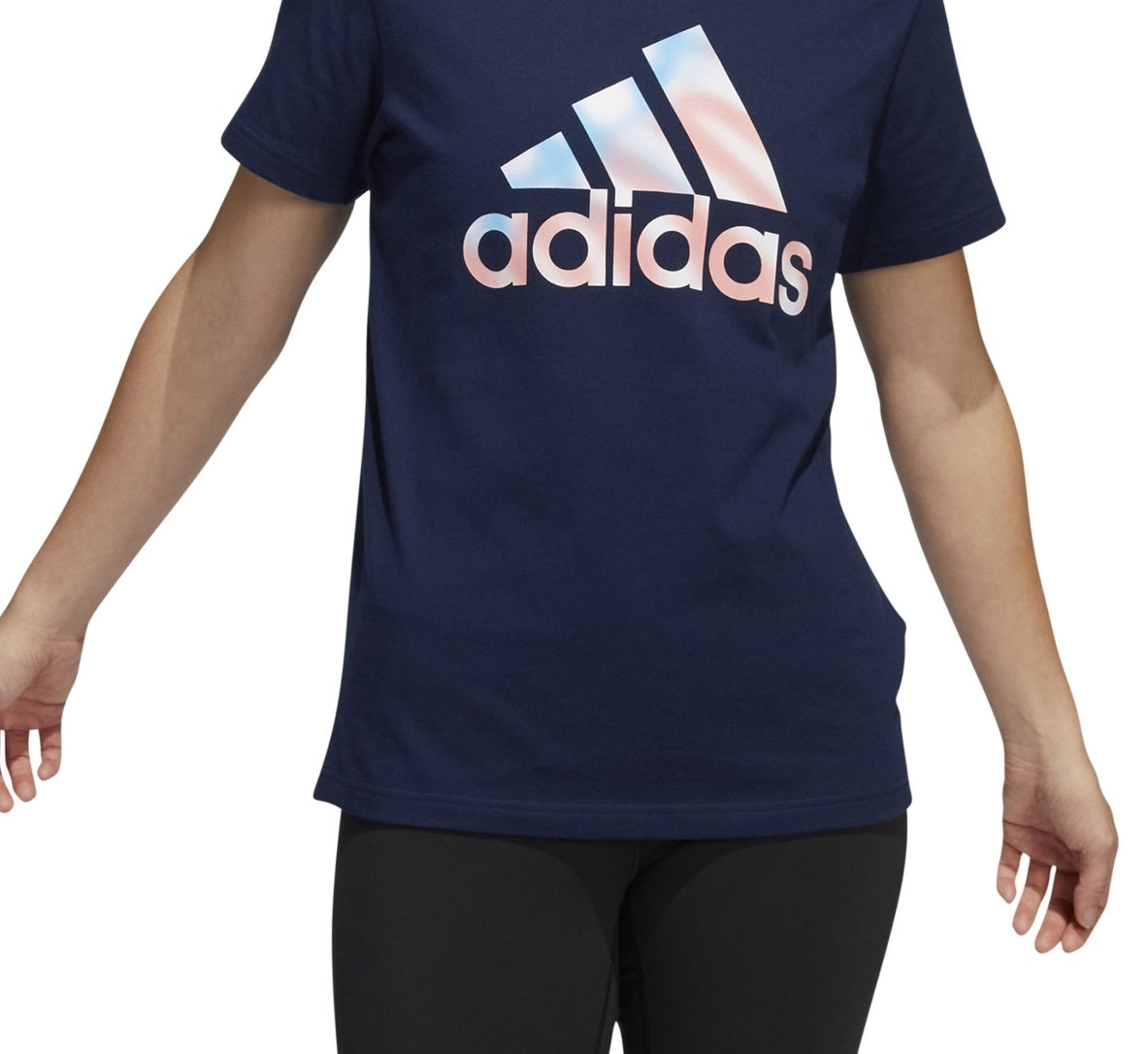 Camiseta feminina adidas Americana Logo Azul Tamanho X-S