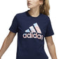 Camiseta Adidas Americana Logo Feminina Azul Tamanho Grande