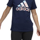 Camiseta Adidas Americana Logo Feminina Azul Tamanho Grande