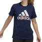 Camiseta Adidas Americana Logo Feminina Azul Tamanho Médio