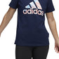 Camiseta Adidas Americana Logo Feminina Azul Tamanho Médio