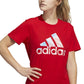 Camiseta feminina adidas Americana Logo vermelha, tamanho médio