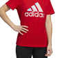 Camiseta feminina adidas Americana Logo vermelha, tamanho médio