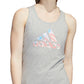 Camiseta regata feminina adidas Cotton Logo Americana, cinza, tamanho grande