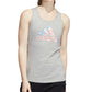 Camiseta regata feminina adidas Cotton Logo Americana, cinza, tamanho grande
