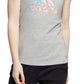 Camiseta regata feminina adidas Cotton Logo Americana, cinza, tamanho médio