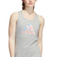 Camiseta regata feminina adidas Cotton Logo Americana, cinza, tamanho pequeno