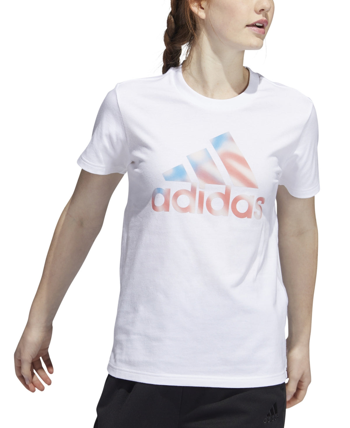Camiseta feminina adidas Americana Logo, branca, tamanho grande