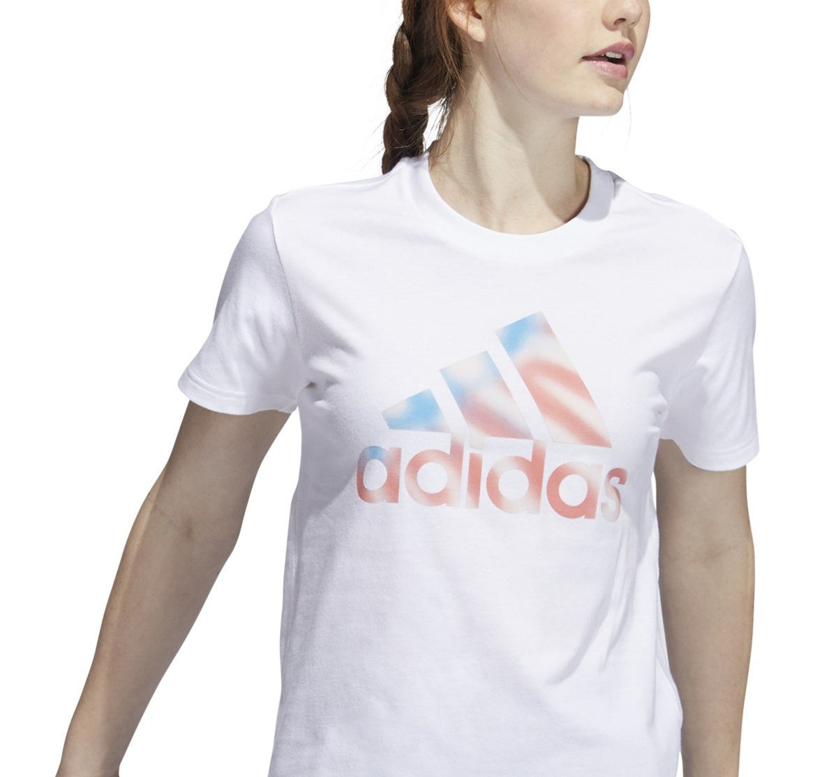 Camiseta feminina adidas Americana Logo, branca, tamanho grande