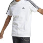 Camiseta Adidas Essentials 3 Stripes Regular Fit com Logo e Gráfico Masculina, Branca, Tamanho Grande