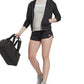 Reebok Moletom com capuz French Terry feminino com zíper frontal, preto, tamanho médio