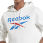 Reebok Masculino Identity Classic Fit Stacked Logo Print Fleece Hoodie Branco Tamanho X-G