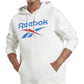 Reebok Masculino Identity Classic Fit Stacked Logo Print Fleece Hoodie Branco Tamanho X-G
