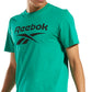 Camiseta gráfica com logotipo de identidade masculina Reebok, verde, tamanho pequeno