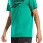 Camiseta gráfica com logotipo de identidade masculina Reebok, verde, tamanho pequeno