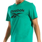 Camiseta gráfica com logotipo de identidade masculina Reebok, verde, tamanho médio