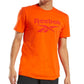 Camiseta Reebok Masculina com Logo e Identidade Visual Laranja Tamanho Grande