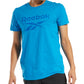 Camiseta gráfica com logotipo de identidade masculina Reebok azul tamanho XX-G