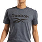 Camiseta gráfica com logotipo de identidade masculina Reebok cinza tamanho XX-G