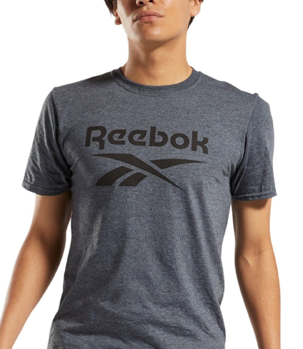 Camiseta gráfica com logotipo de identidade masculina Reebok cinza tamanho XX-G
