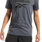 Camiseta gráfica com logotipo de identidade masculina Reebok cinza tamanho XX-G