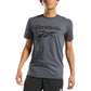 Camiseta gráfica com logotipo de identidade masculina Reebok cinza tamanho XX-G