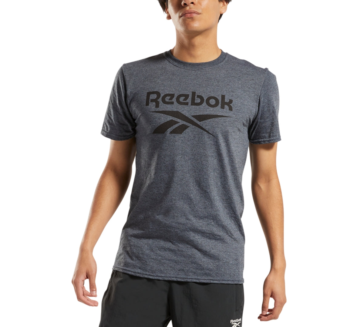 Camiseta gráfica com logotipo de identidade masculina Reebok cinza tamanho XX-G