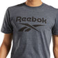 Camiseta Reebok Masculina com Logo e Logo de Identidade Cinza, Tamanho Médio