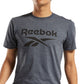 Camiseta gráfica com logotipo de identidade masculina Reebok cinza tamanho GG
