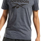 Camiseta gráfica com logotipo de identidade masculina Reebok cinza tamanho GG