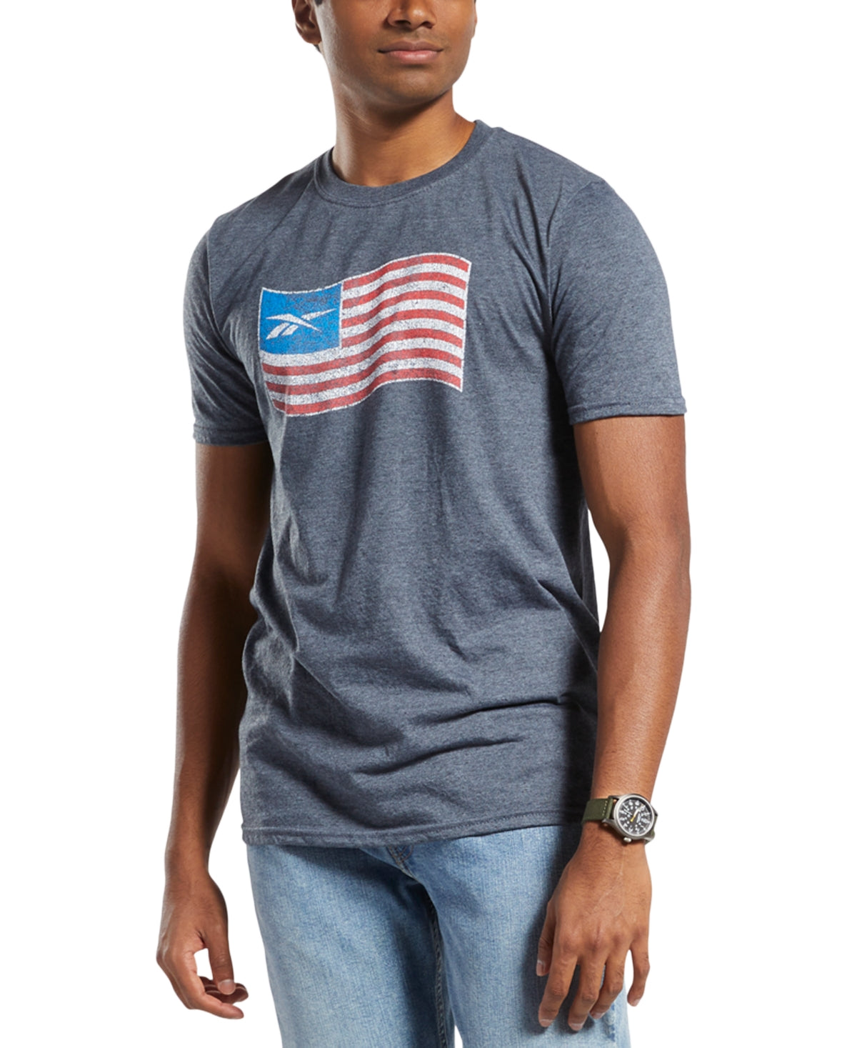 Camiseta gráfica masculina Rebook cinza tamanho XX-G