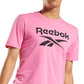 Camiseta gráfica com logotipo de identidade masculina Reebok rosa tamanho GG