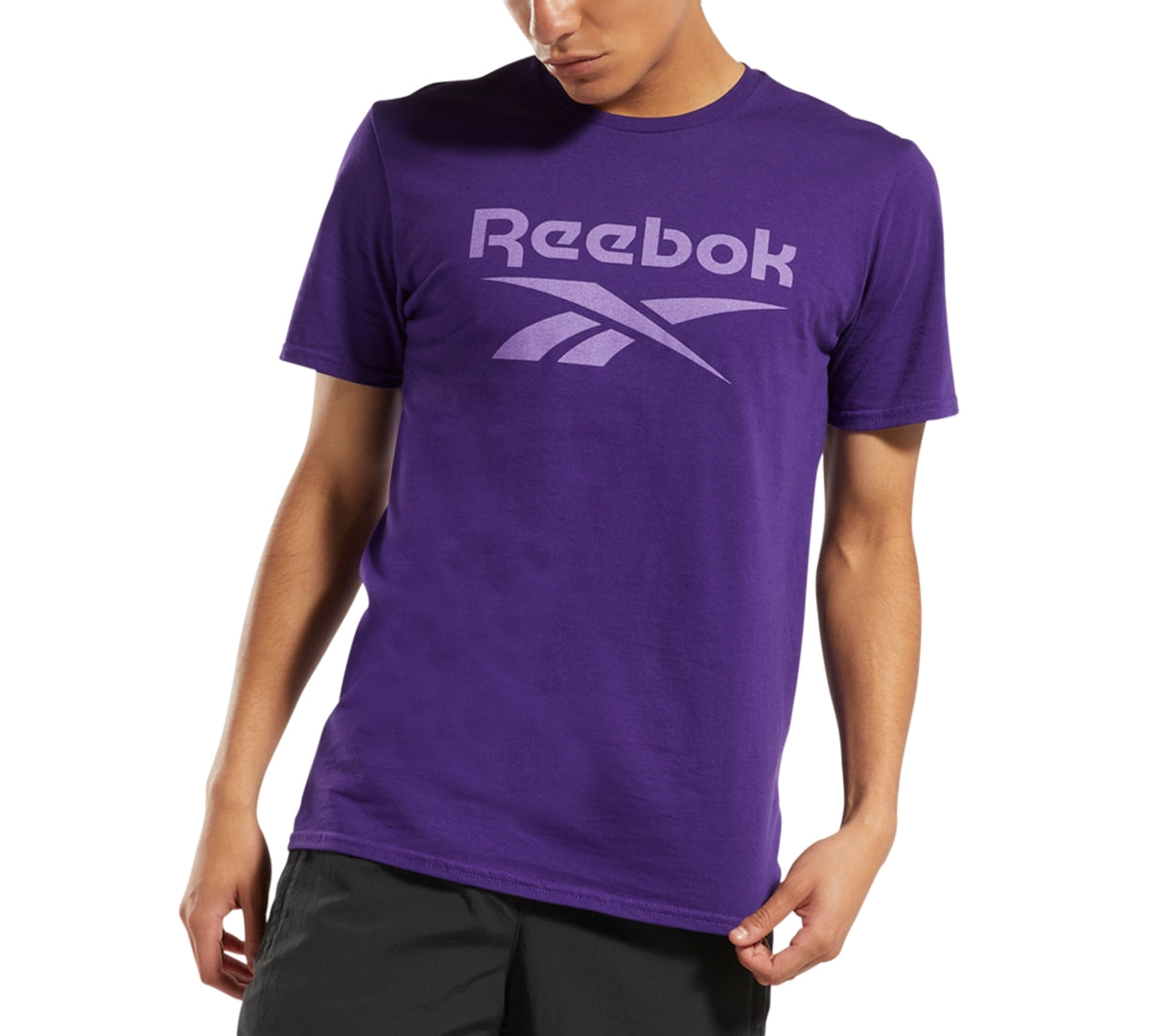 Camiseta Reebok Masculina com Logo e Identidade, Roxa, Tamanho P