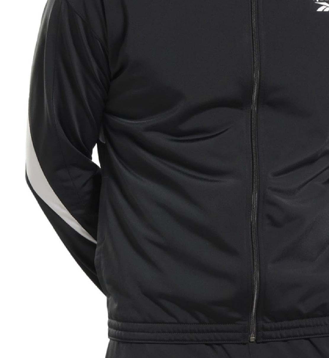 Jaqueta esportiva masculina Reebok Regular Fit Pieced Colorblocked, preta, tamanho grande