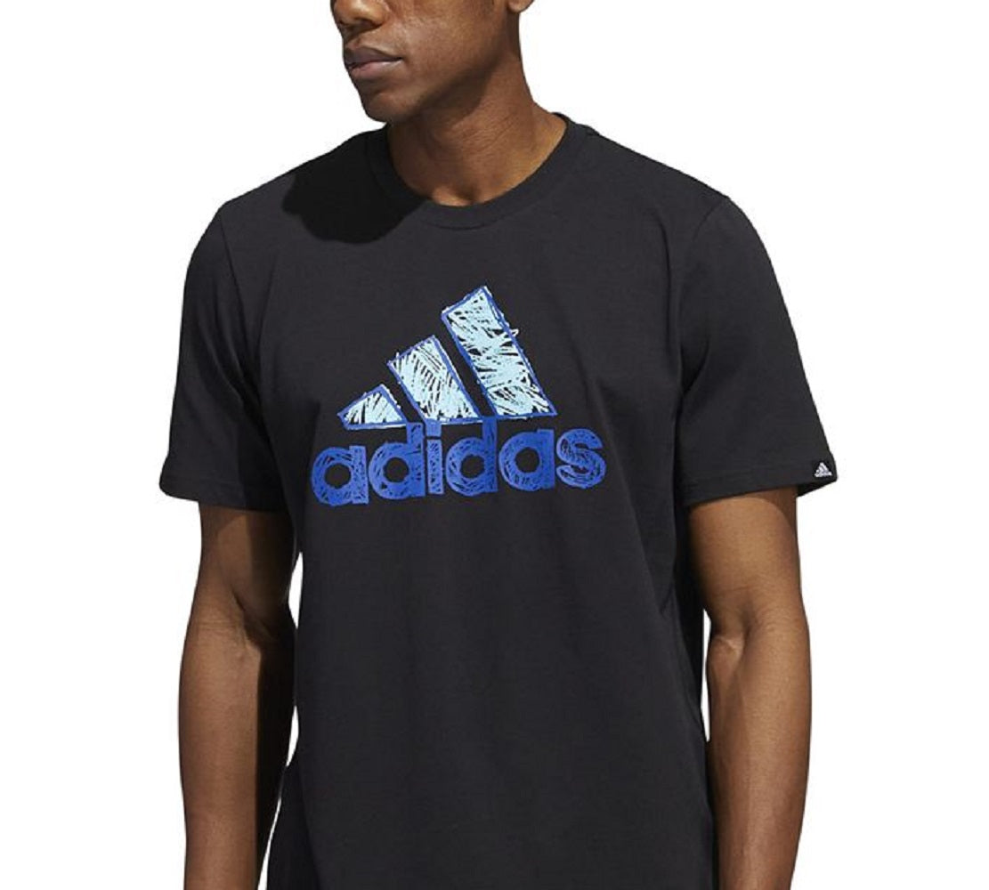 Camiseta Adidas Masculina Sketch Logo Preta Tamanho XXG