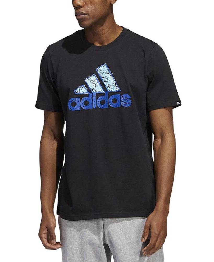 Camiseta Adidas Masculina Sketch Logo Preta Tamanho Médio