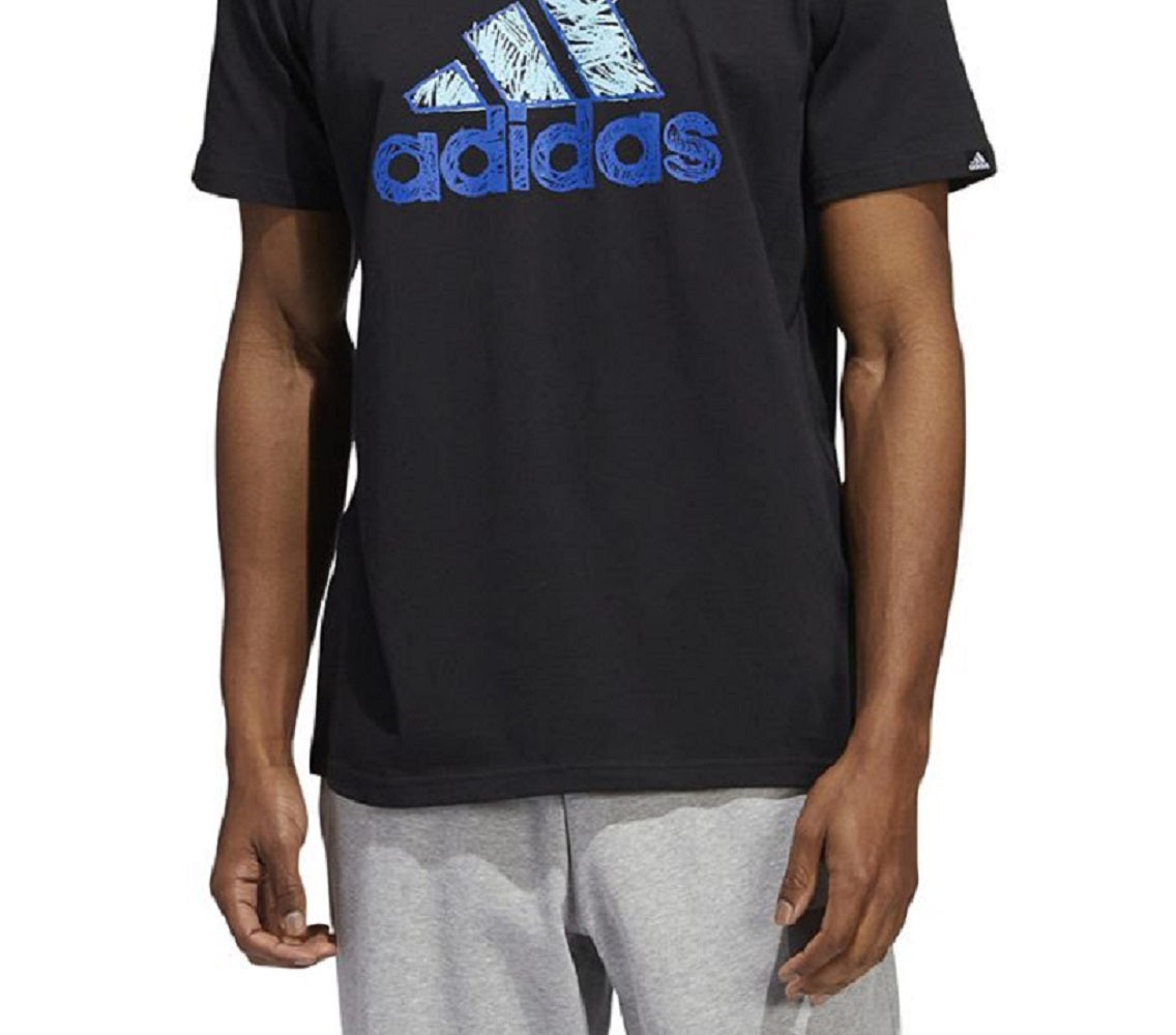 Camiseta Adidas Masculina Sketch Logo Preta Tamanho Médio