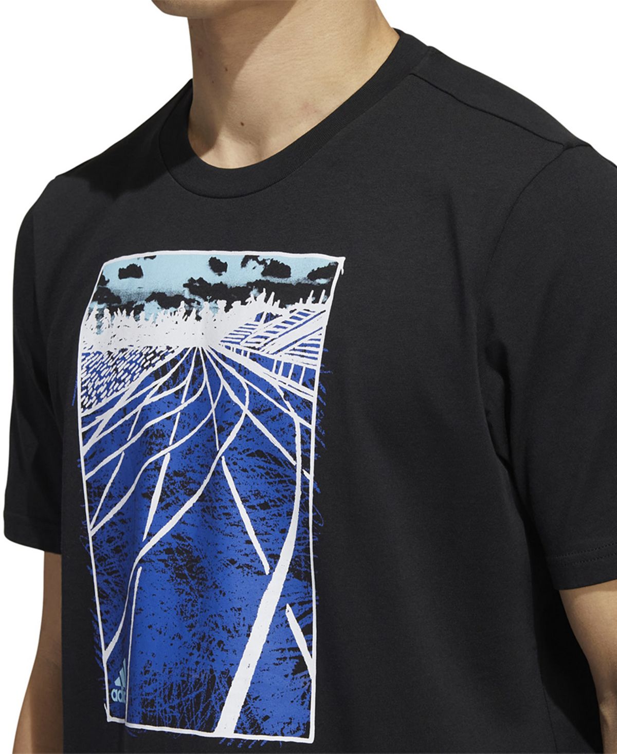 Camiseta Adidas Masculina Sketch Track Preta Tamanho Grande