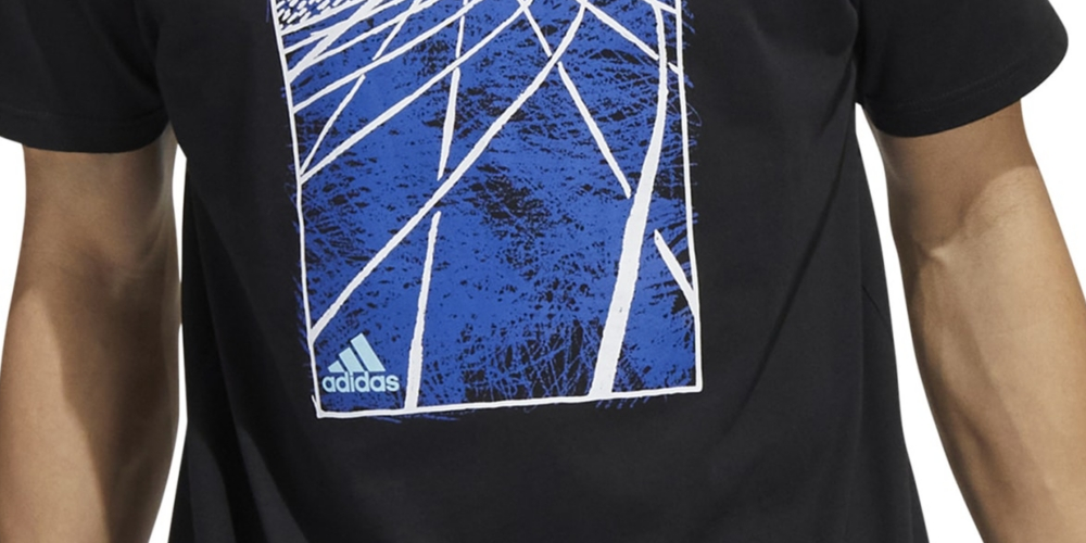 Camiseta Adidas Masculina Sketch Track Preta Tamanho Grande