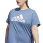 Camiseta Adidas Feminina com Logo em Algodão Azul