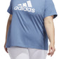 Camiseta Adidas Feminina com Logo em Algodão Azul