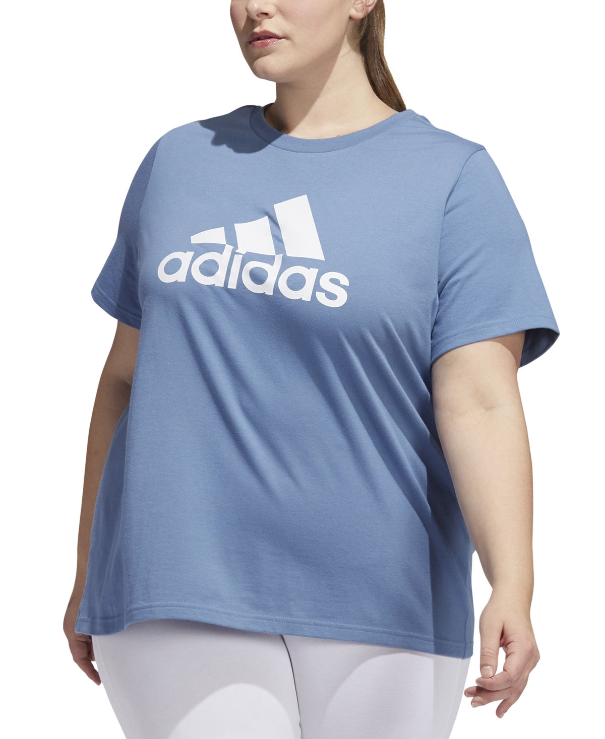 Camiseta Adidas Feminina com Logo em Algodão Azul