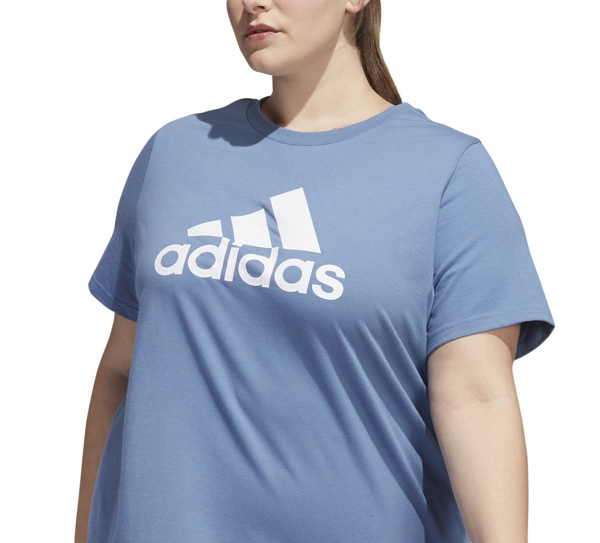 Camiseta Adidas Feminina com Logo em Algodão Azul