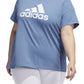 Camiseta Adidas Feminina com Logo em Algodão Azul
