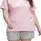 Camiseta feminina adidas Cotton Logo Rosa Tamanho 2X
