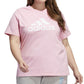 Camiseta Adidas Feminina Cotton Logo Rosa Tamanho 3X