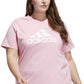 Camiseta Adidas Feminina Cotton Logo Rosa Tamanho 3X