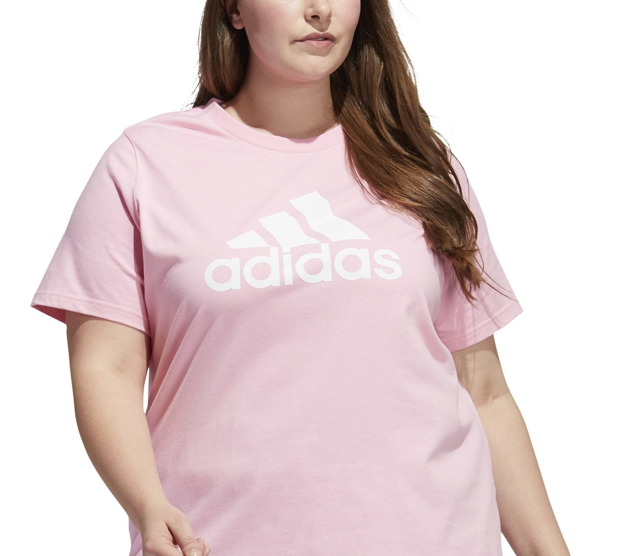Camiseta Adidas Feminina Cotton Logo Rosa Tamanho 3X